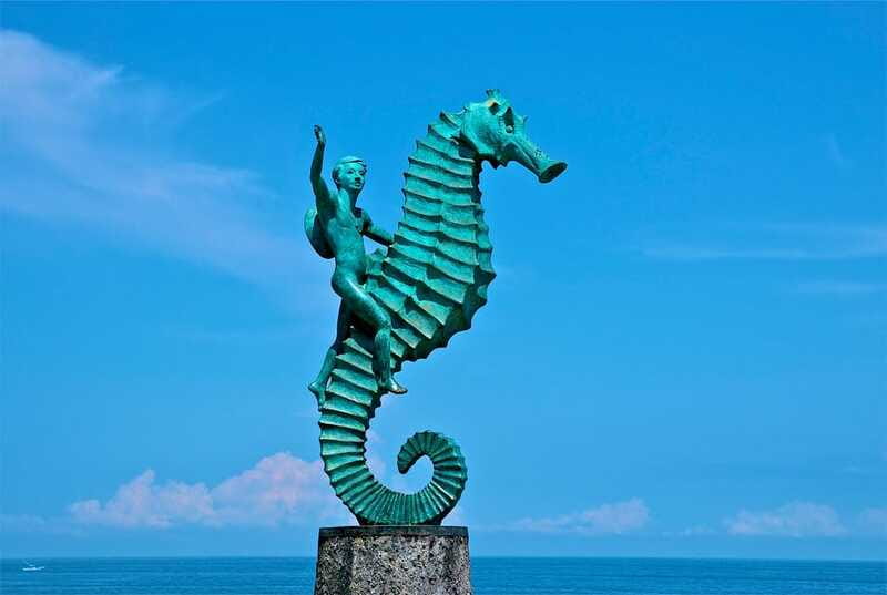 360 Puerto Vallarta City Tour with Lunch - City Hall art and Mathis Lidice sculptures